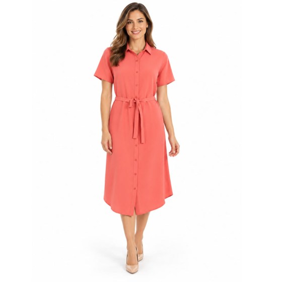 Mia dress coral model